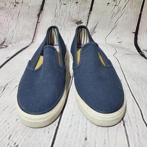 Sperry Mariner Navy Blue Gold Sneakers shoes 7.5